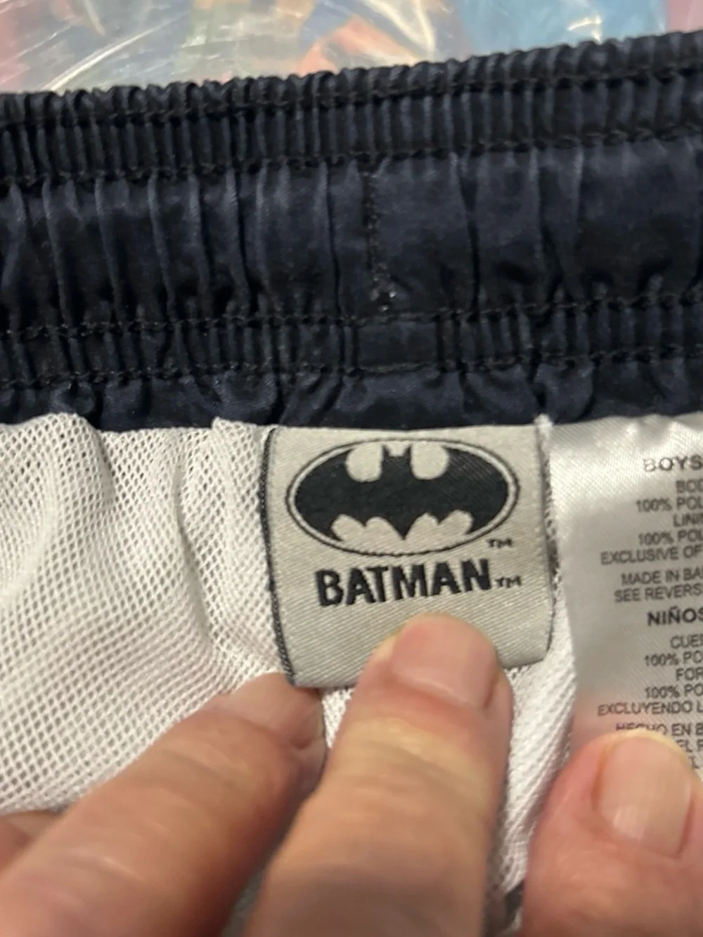 Batman Blue and Yellow Boys Swim Trunks